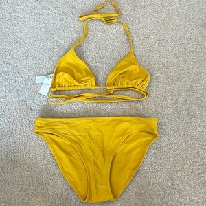 Aerie Triangle yellow bikini